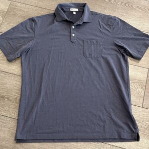 Peter Millar Golf Polo Shirt Mens Large Blue Preppy Casual Athletic